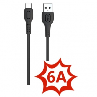 Cable MTK TB1291 USB-A 2.0-USB-C 1m 6A black 