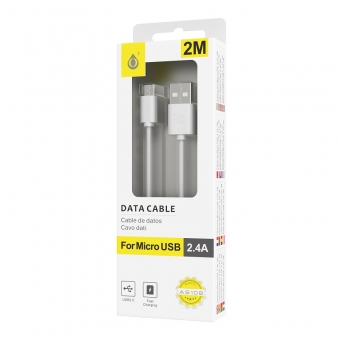 Cable USB-A+micro USB 2m 2.4A OnePlus white 