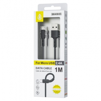 Cable OnePlus USB-micro USB 1m 2.4A black 
