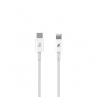 Laidas Iphone 8/12/X OnePlus USB-C 3A 1m baltas 