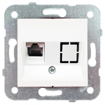 Single computer socket KARRE 1xRJ45 (white) 
