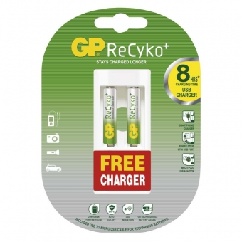 Battery charger Free GP U211, 2xAA ReCyko 