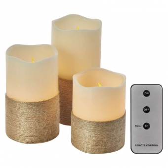 LED candles 3 pcs VINTAGE 3x AAA IP20 warm white light, with controller, timer 