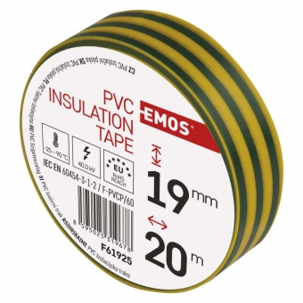 PVC izoliacinė juosta EMOS 19/20 (žalia/geltona) 