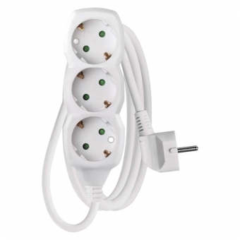 Extension power cord 3 sockets 1.5 m. 1.5mm2 