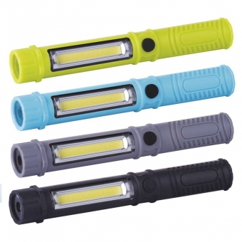 Handheld flashlight 3W COB LED + 1 LED, 3x AAA 
